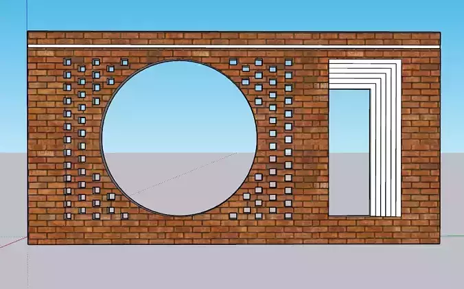 3d architectural balcony bricks wall model 3D model