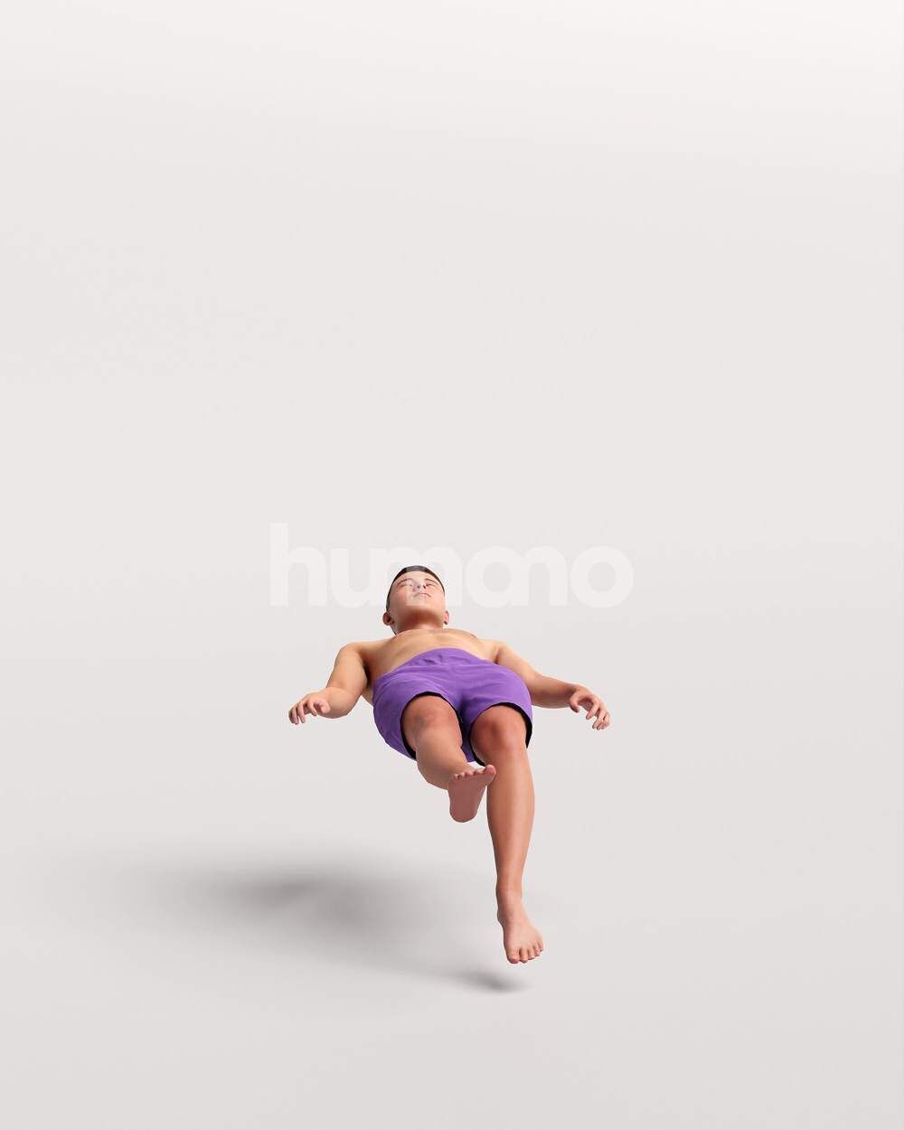Humano Man swimming on back in a pool -2509-040-2984 3D model_7