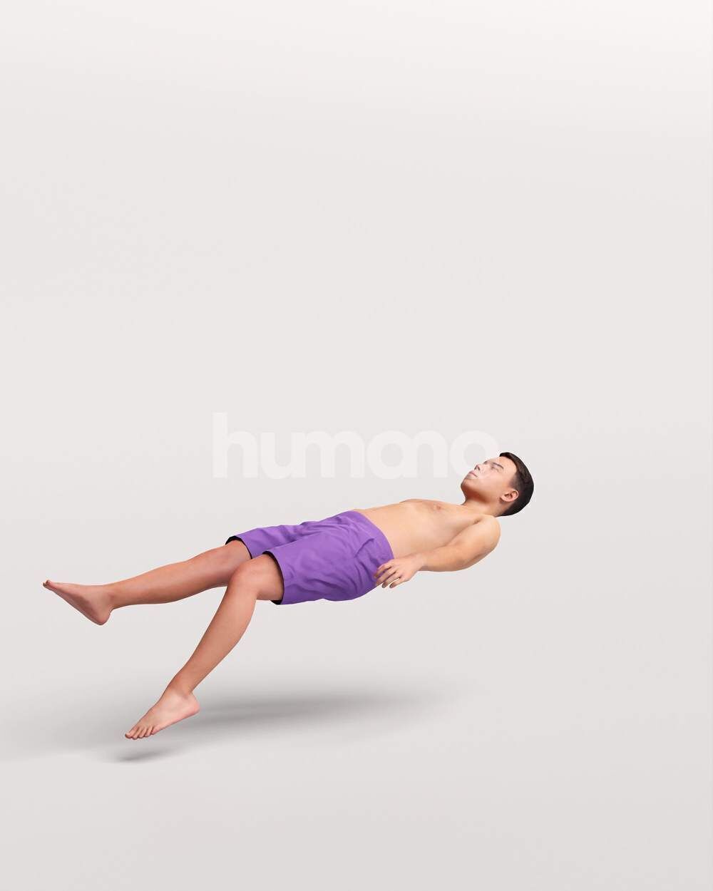 Humano Man swimming on back in a pool -2509-040-2984 3D model_9