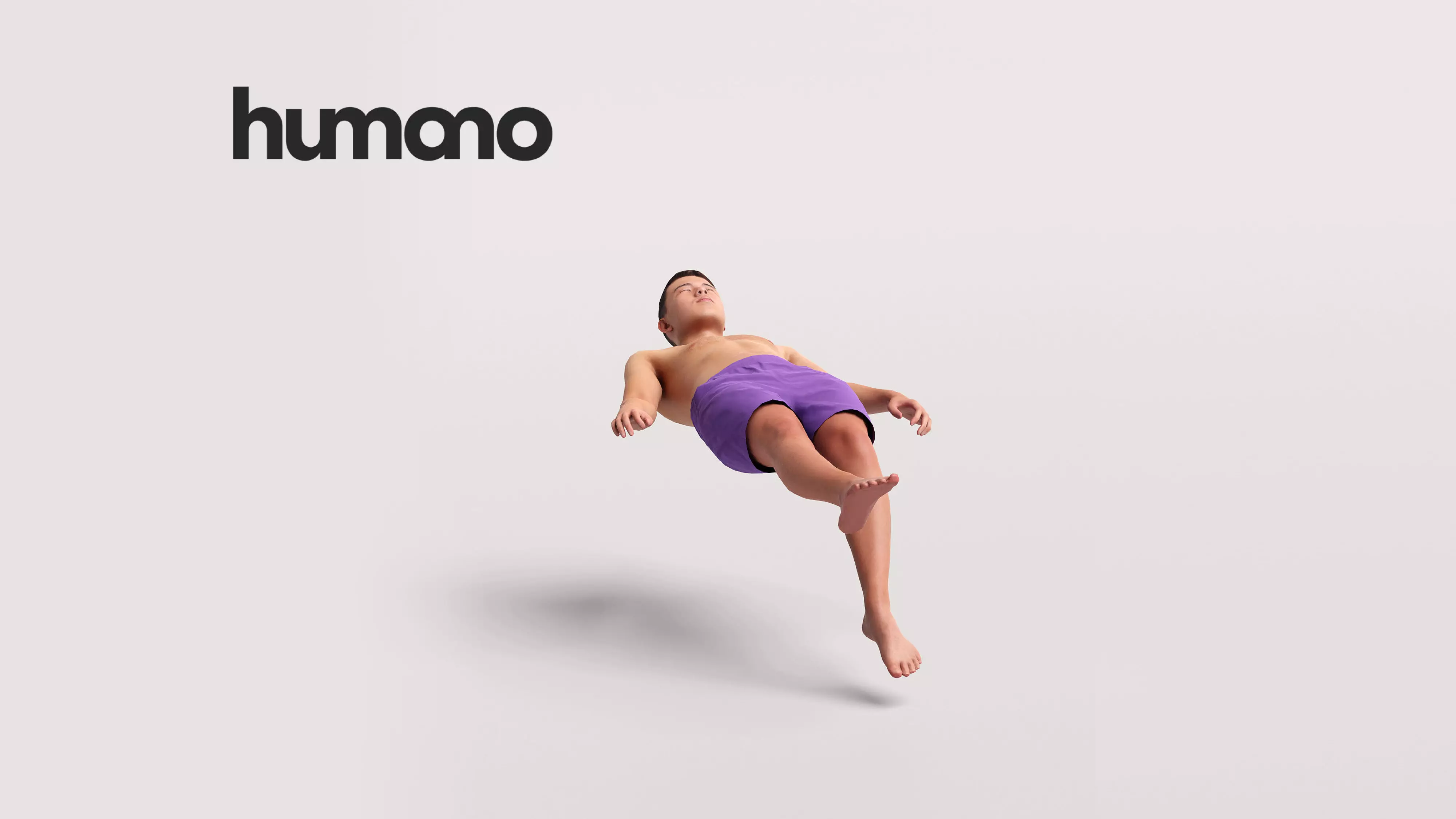 Humano Man swimming on back in a pool -2509-040-2984 3D model_0