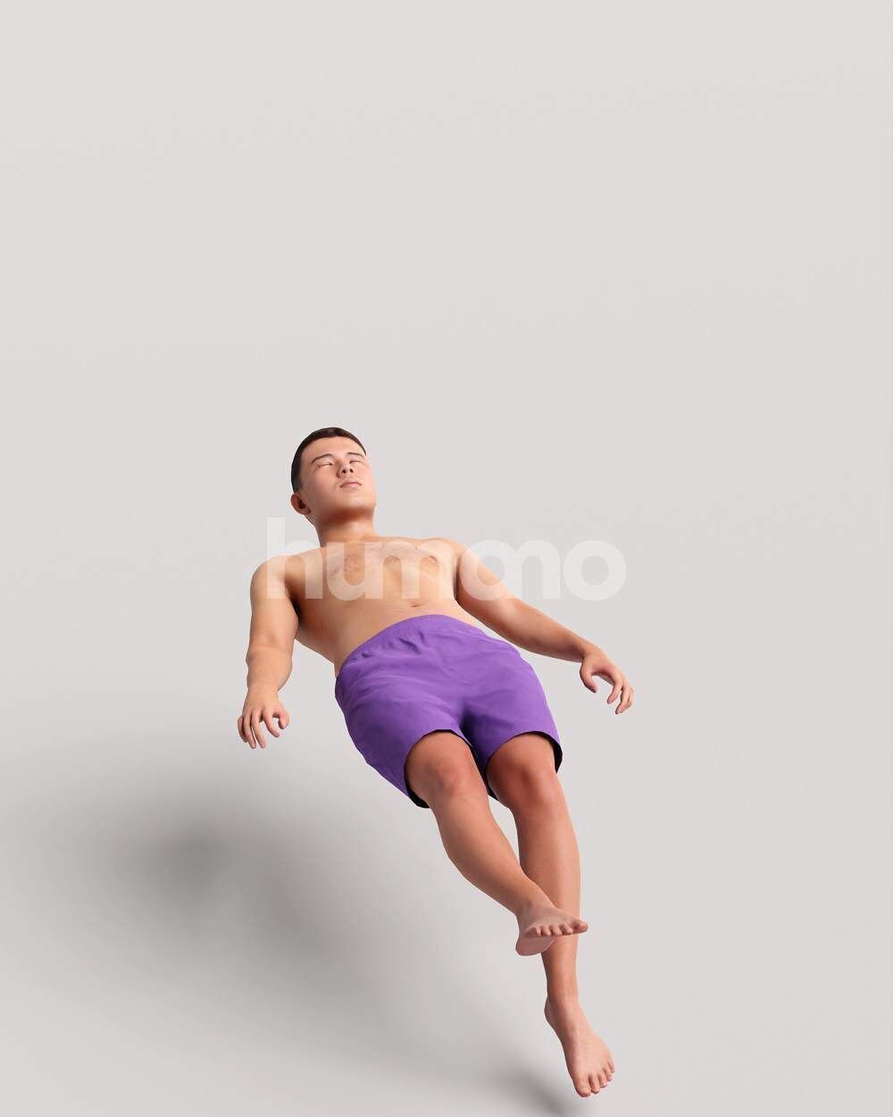 Humano Man swimming on back in a pool -2509-040-2984 3D model_12