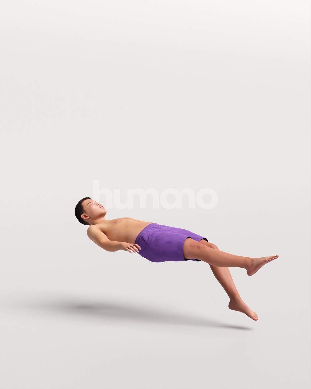 Humano Man swimming on back in a pool -2509-040-2984 3D model_6