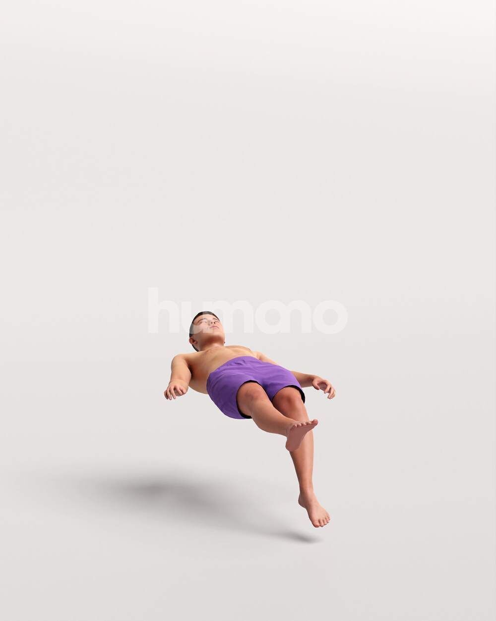 Humano Man swimming on back in a pool -2509-040-2984 3D model_5