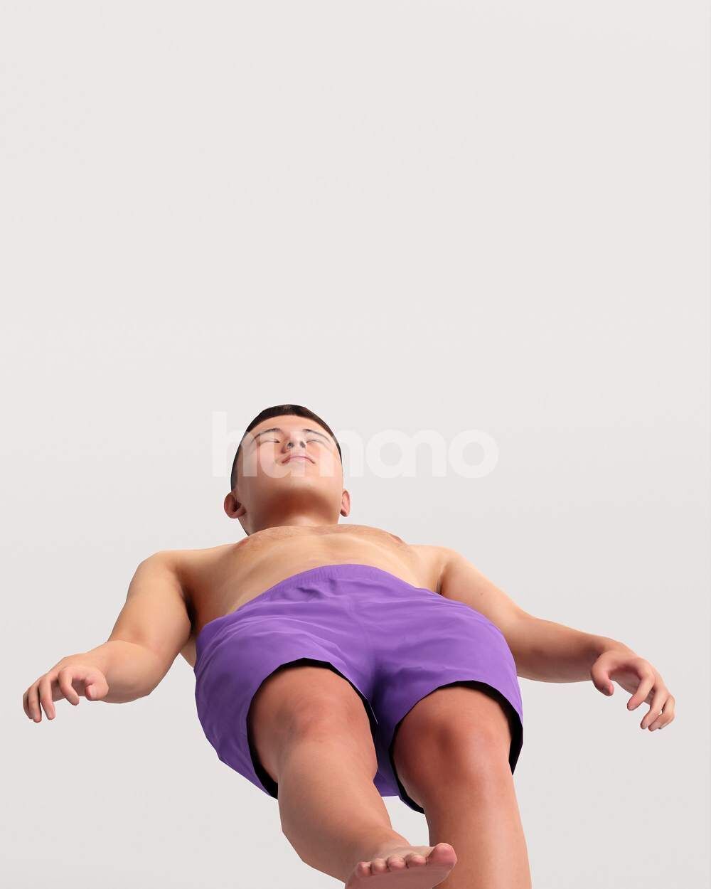 Humano Man swimming on back in a pool -2509-040-2984 3D model_11