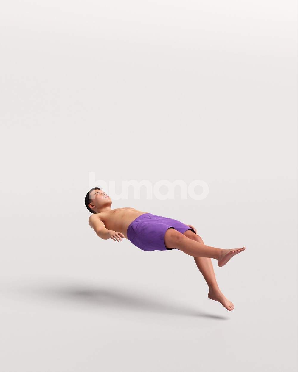 Humano Man swimming on back in a pool -2509-040-2984 3D model_10