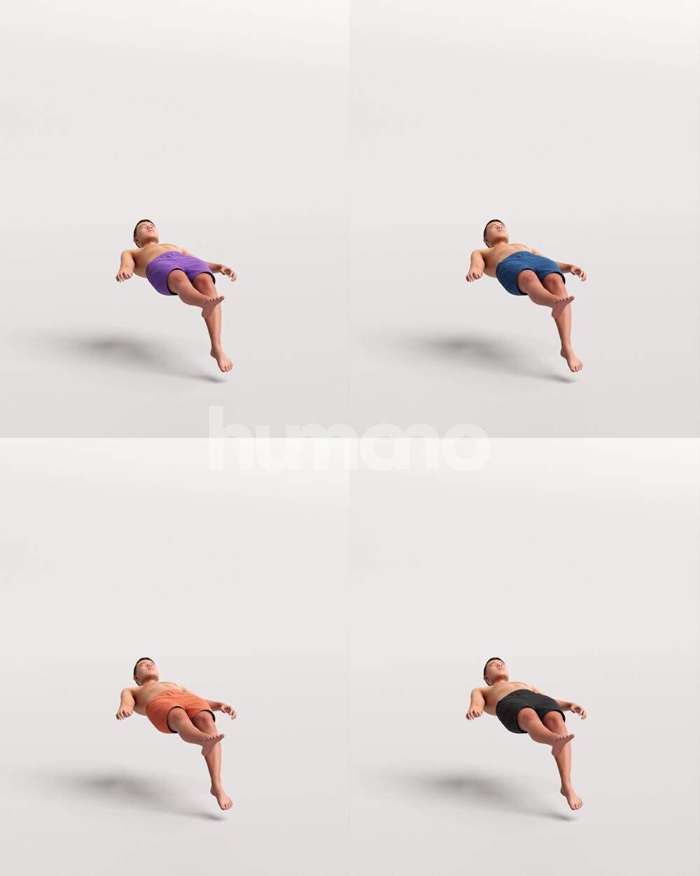 Humano Man swimming on back in a pool -2509-040-2984 3D model_3