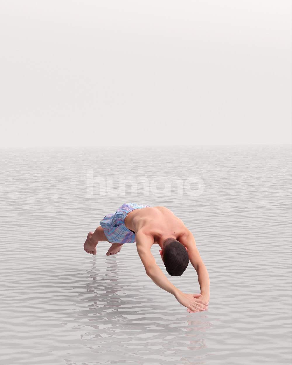 Humano Man jumping into the pool -2509-036-2041 3D model_12