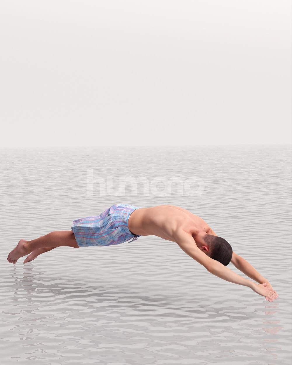Humano Man jumping into the pool -2509-036-2041 3D model_13