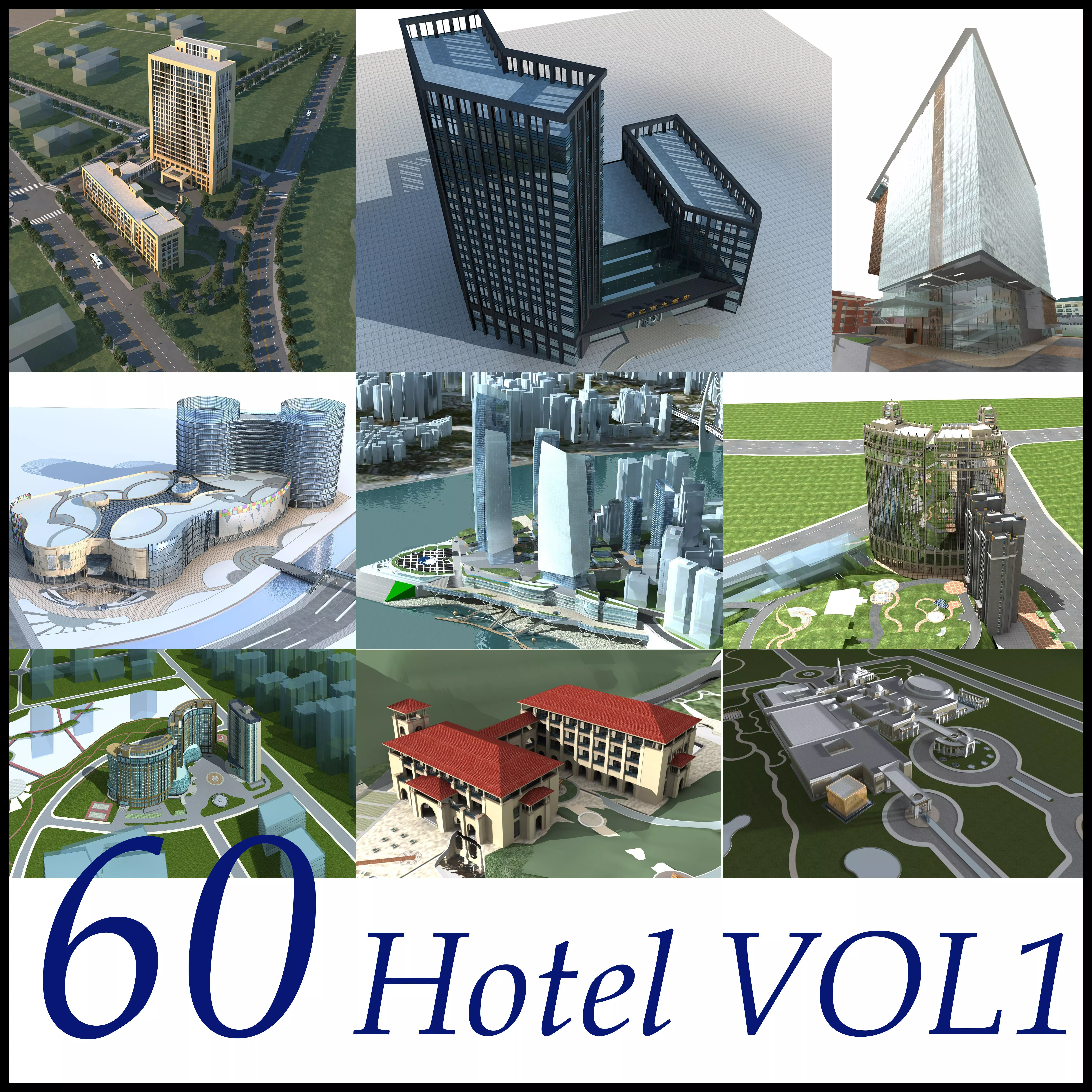 Hotel Building Collection 60 items Vol1 3D model_0