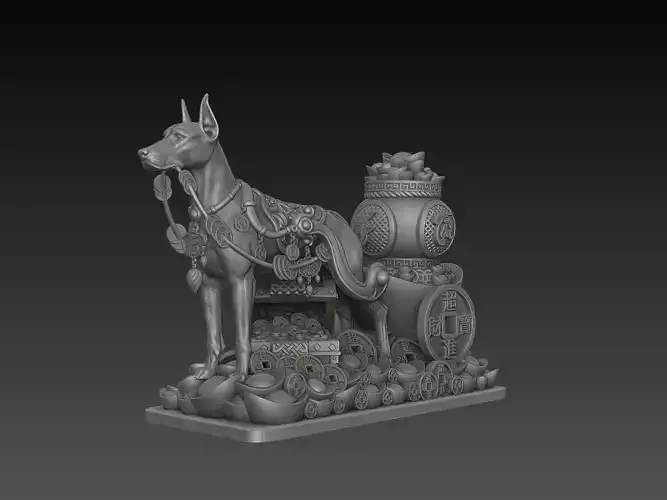 Zodiac Dog 3D Model 3D print model