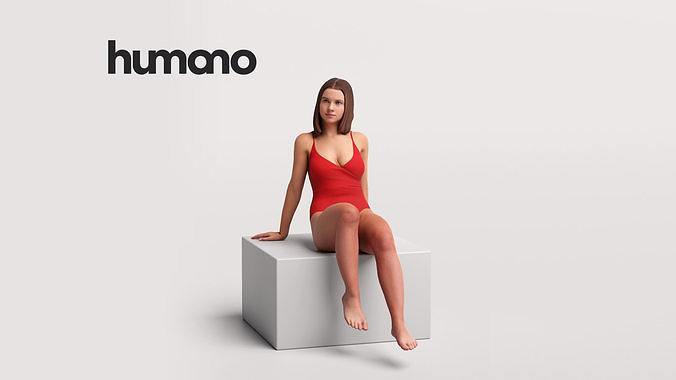 Humano Woman sitting in the pool -2510-045-7453 3D model