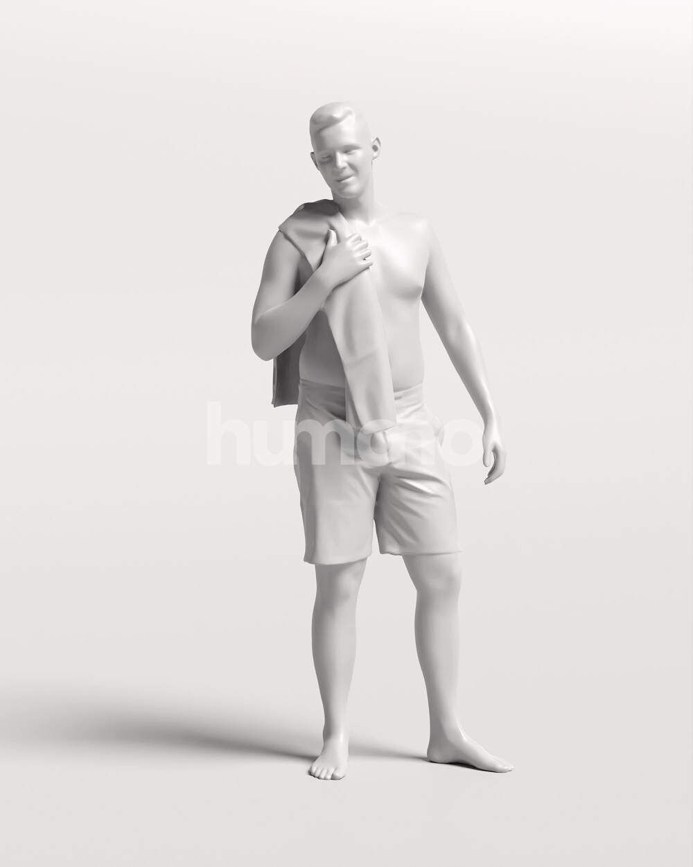 Humano Man swimming walking around the pool -2510-035-1726 3D model_3