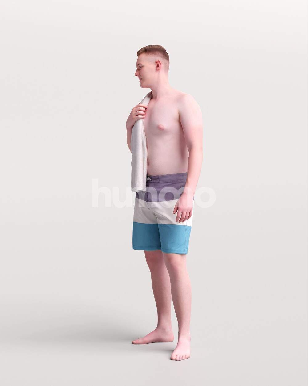 Humano Man swimming walking around the pool -2510-035-1726 3D model_8
