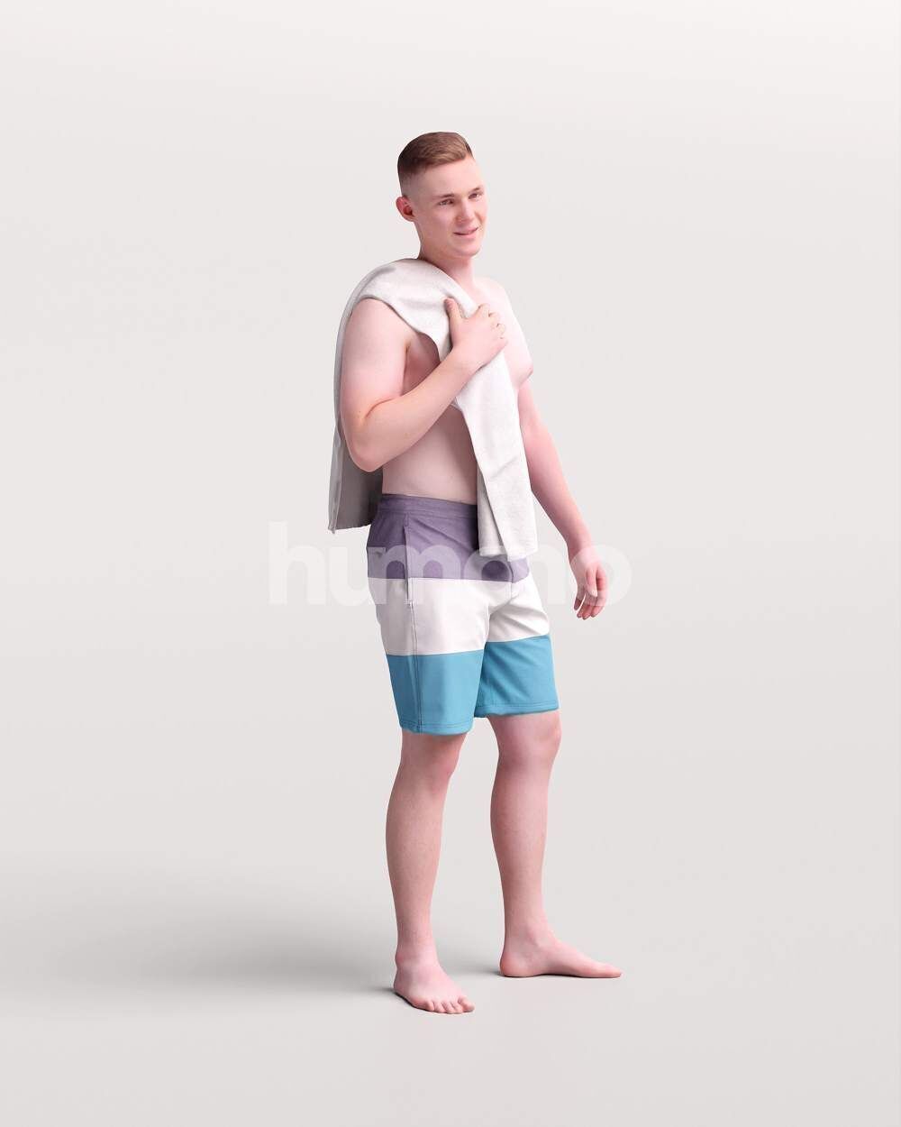 Humano Man swimming walking around the pool -2510-035-1726 3D model_5