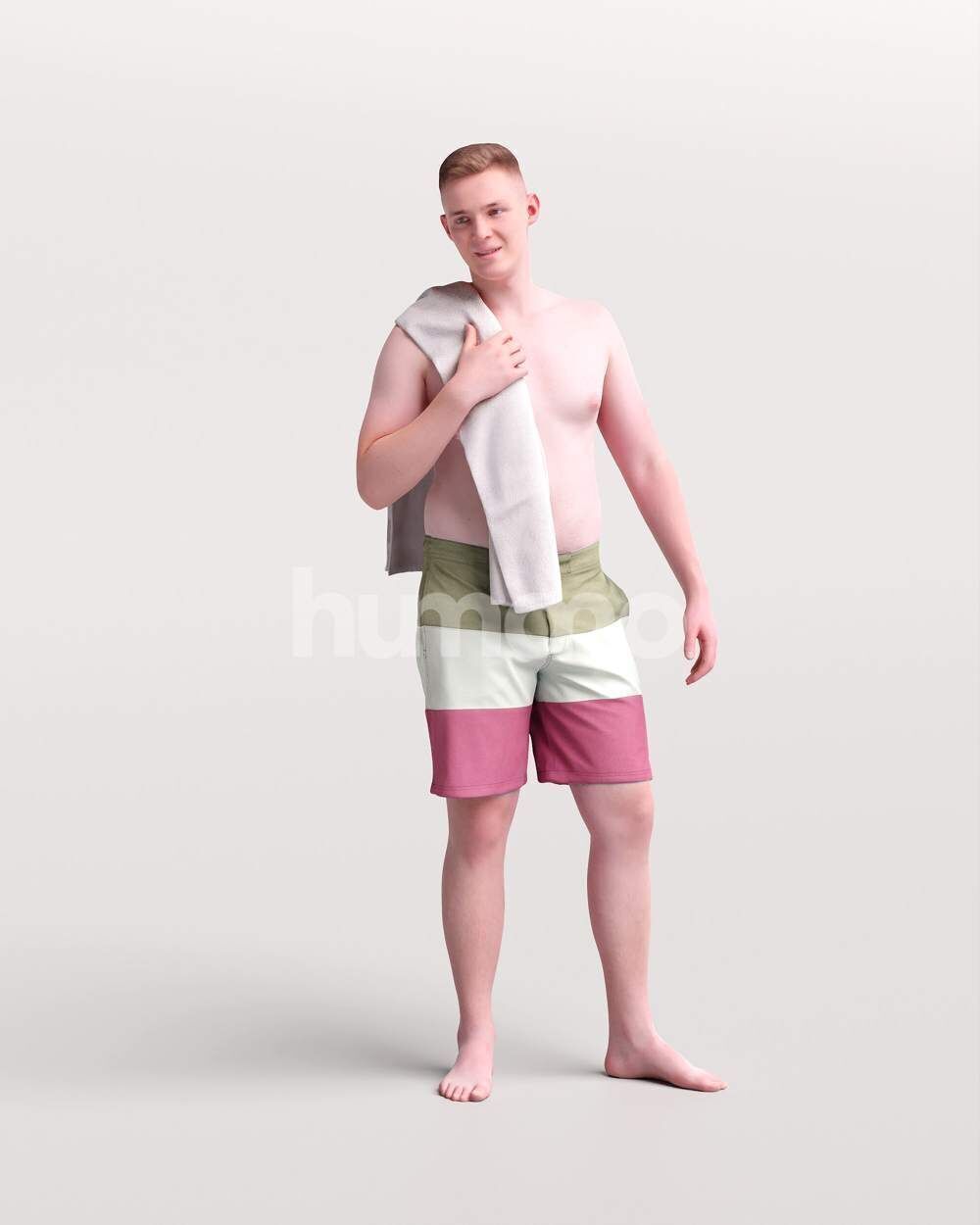 Humano Man swimming walking around the pool -2510-035-1726 3D model_12