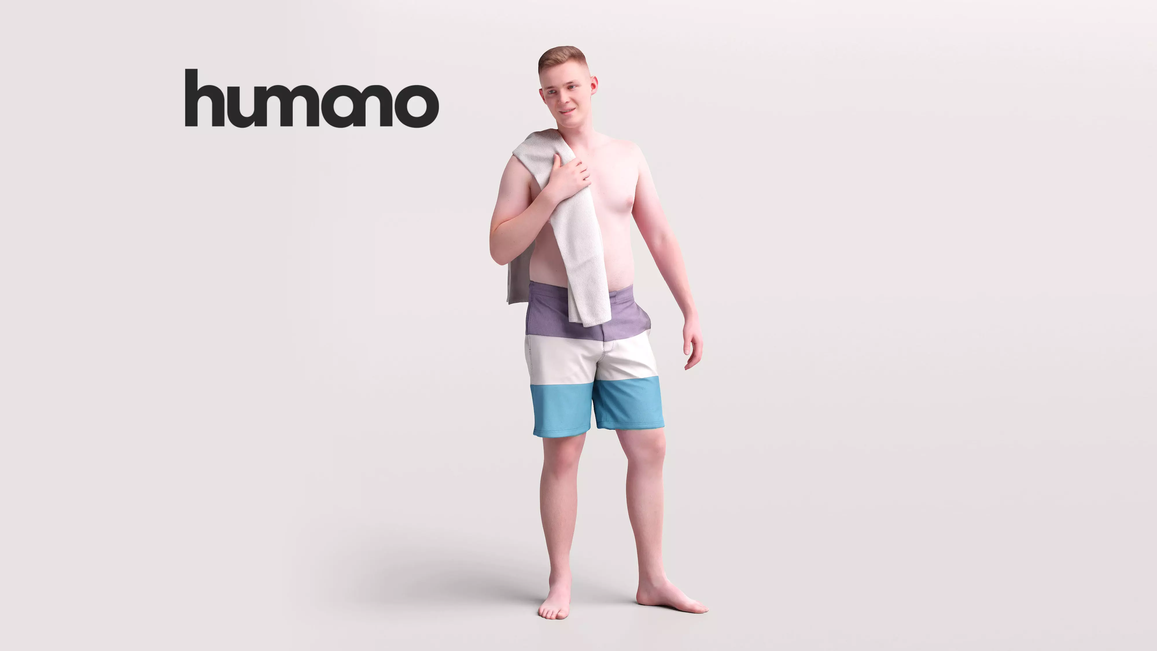 Humano Man swimming walking around the pool -2510-035-1726 3D model_0
