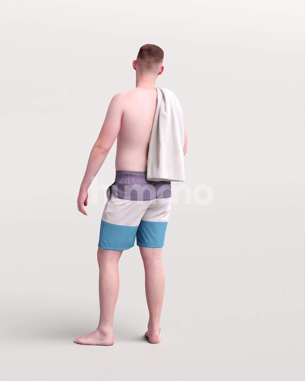 Humano Man swimming walking around the pool -2510-035-1726 3D model_7