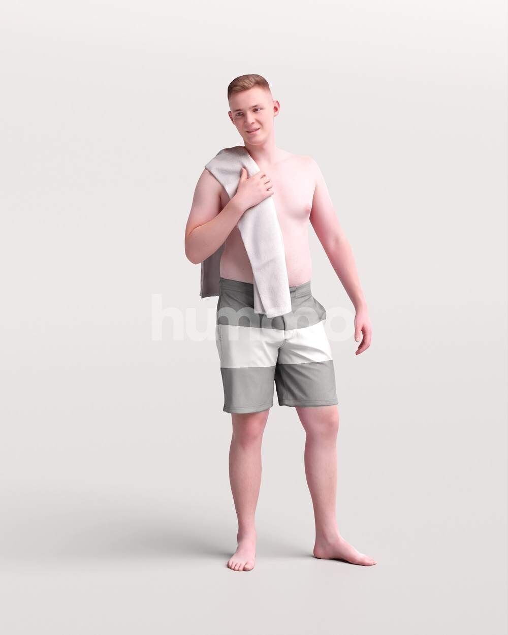 Humano Man swimming walking around the pool -2510-035-1726 3D model_13