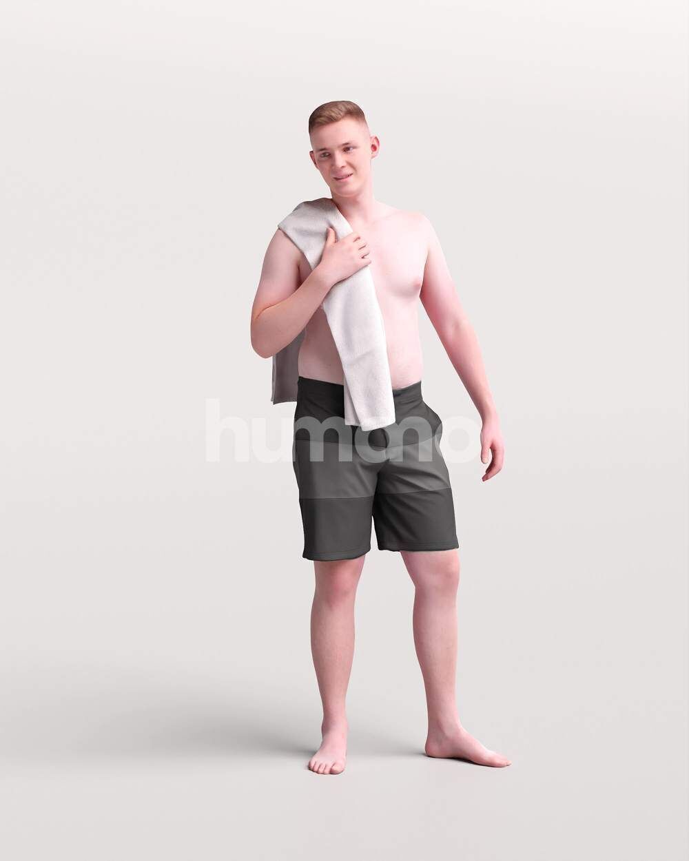 Humano Man swimming walking around the pool -2510-035-1726 3D model_14