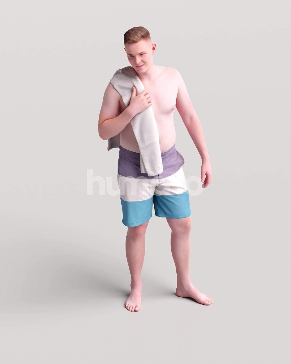 Humano Man swimming walking around the pool -2510-035-1726 3D model_11