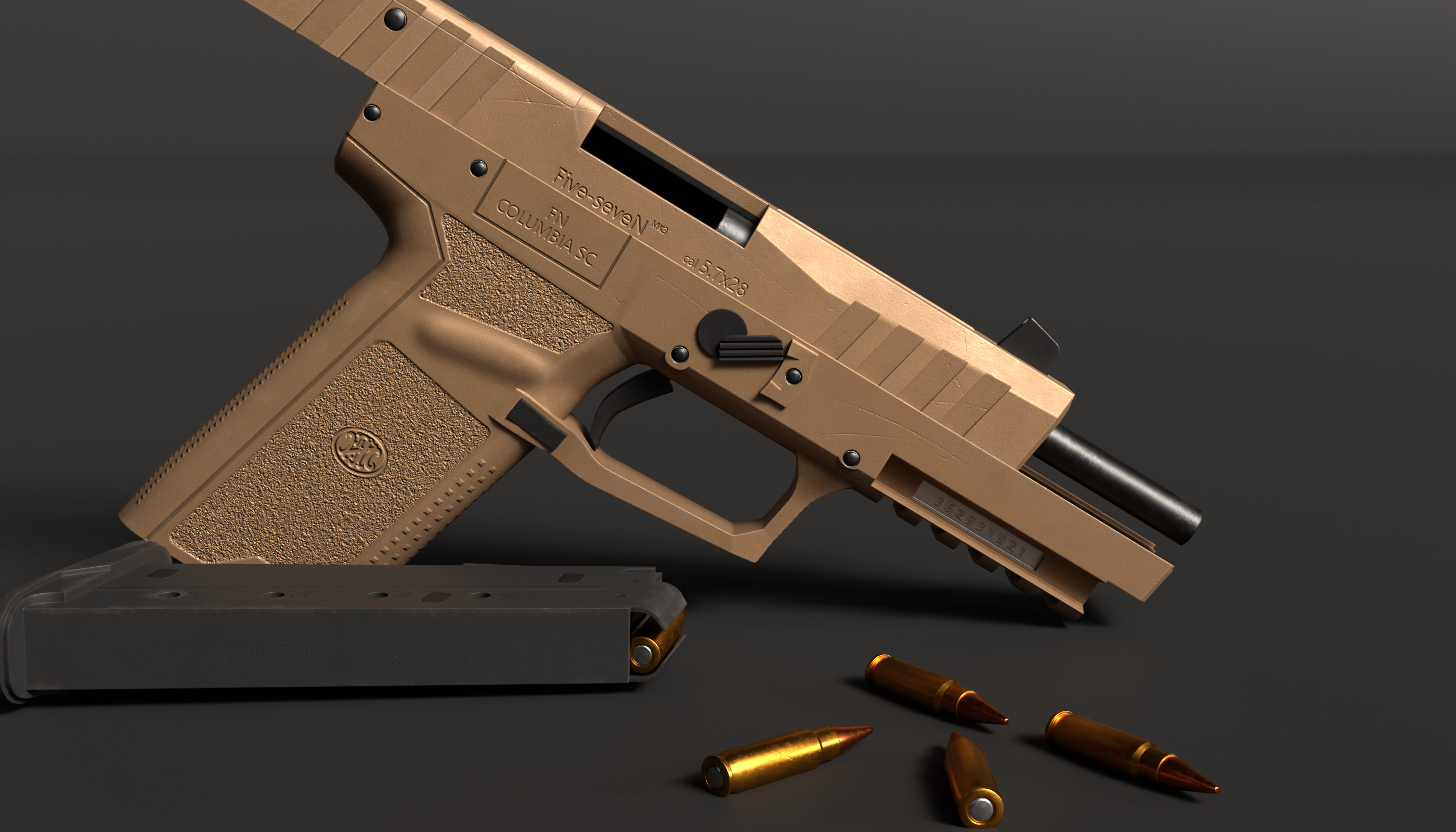FN Five Seven MK3 - Game Ready Low-poly 3D model_6