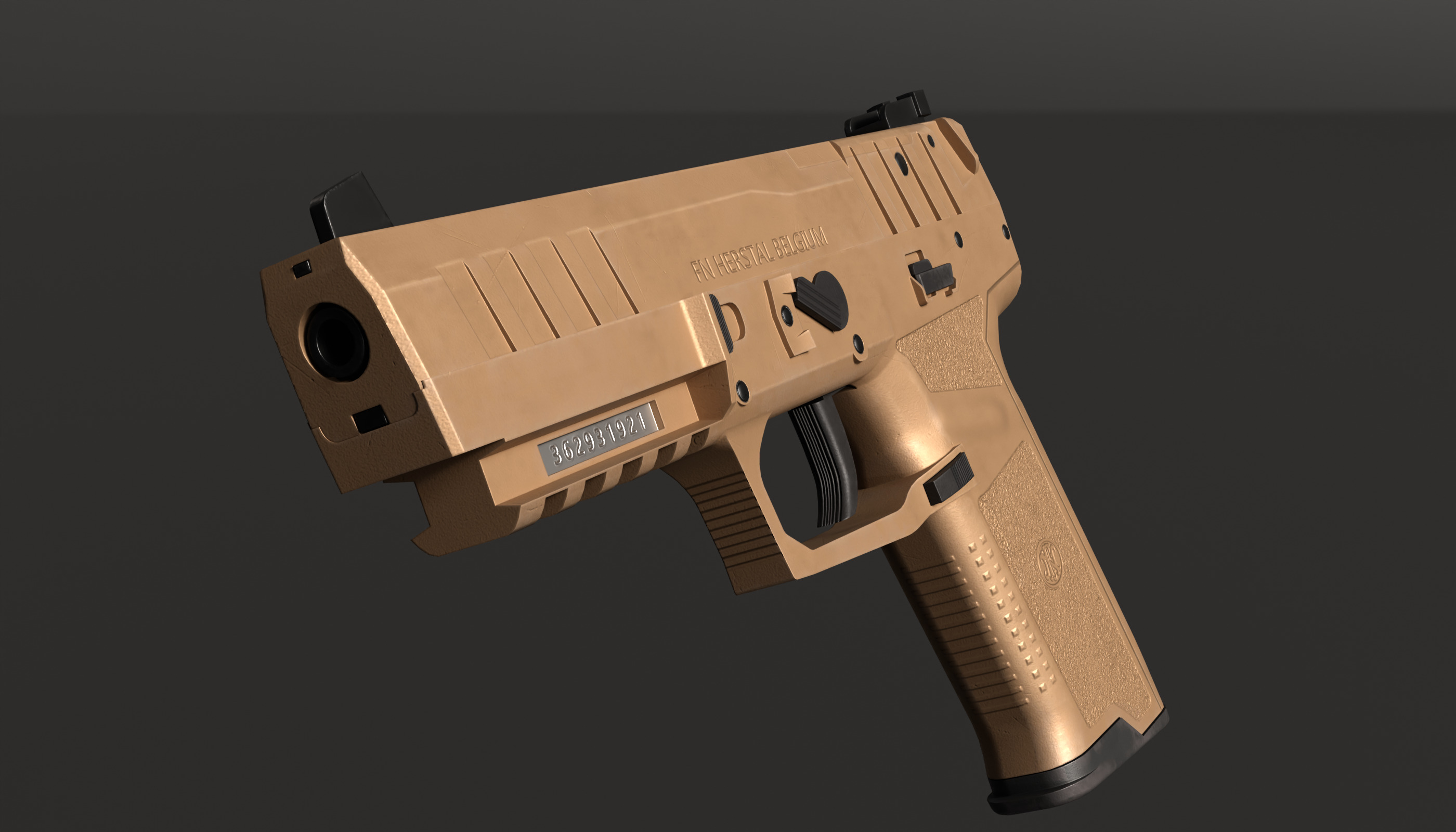FN Five Seven MK3 - Game Ready Low-poly 3D model_3