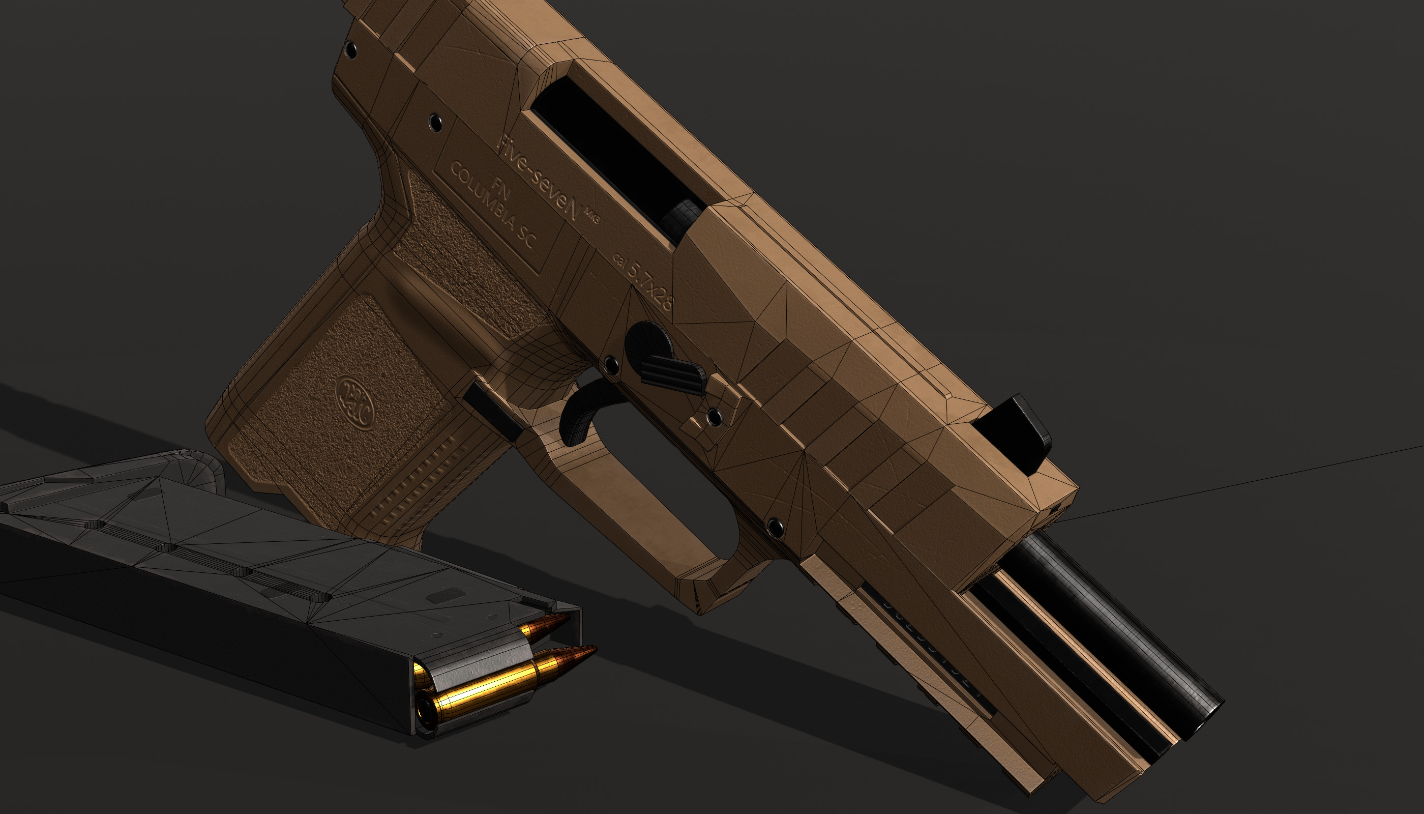 FN Five Seven MK3 - Game Ready Low-poly 3D model_8