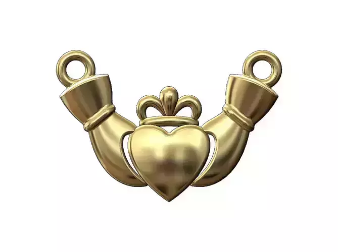 Claddagh heart crown pendant charm