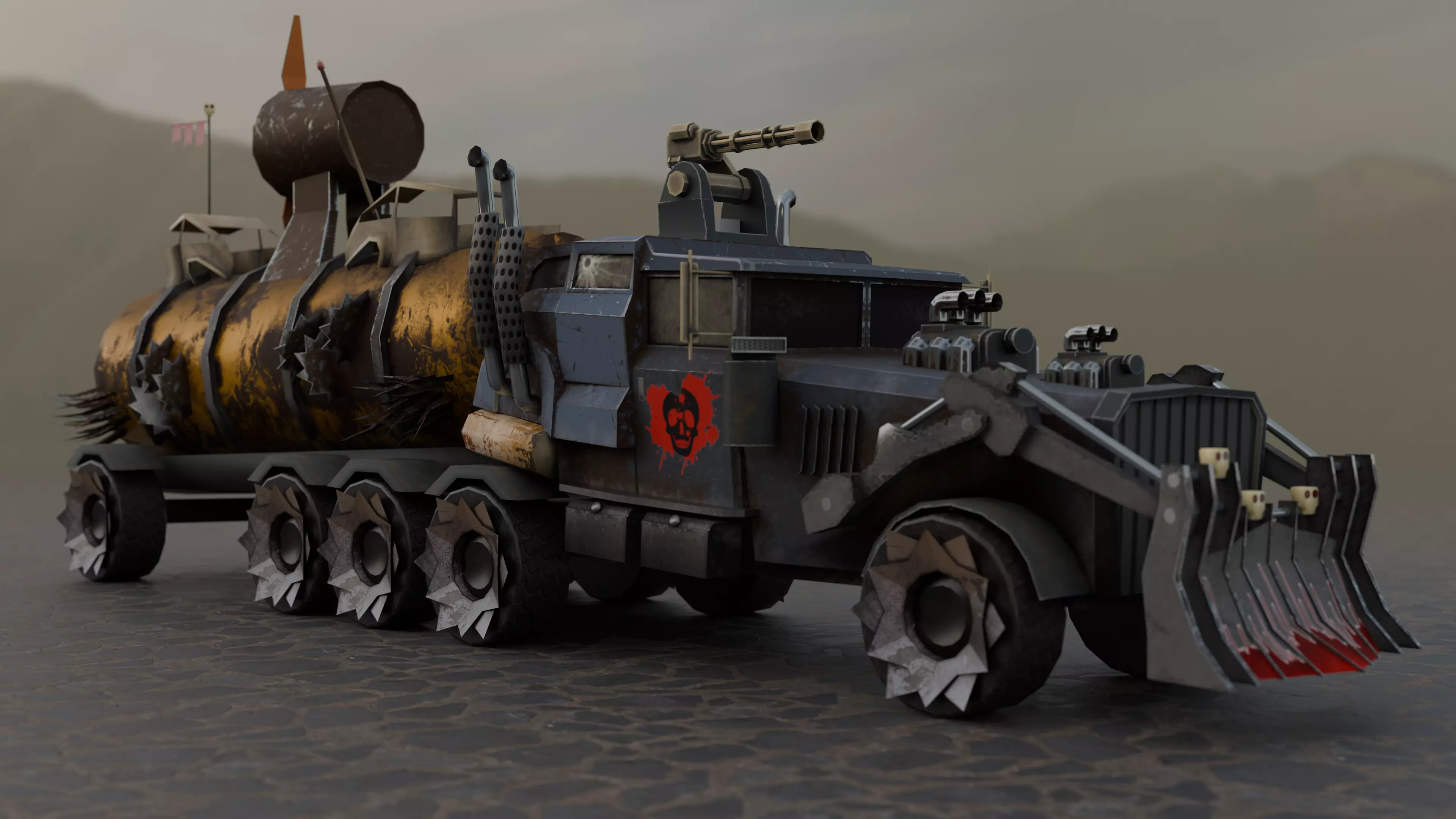 Apocalyptic Truck  3D model Low-poly 3D model_0