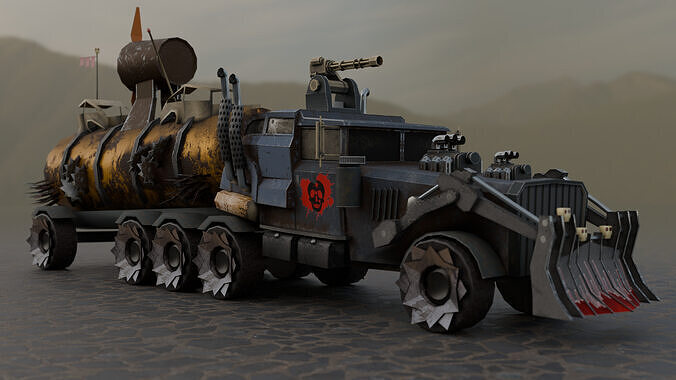 Apocalyptic Truck  3D model Low-poly 3D model