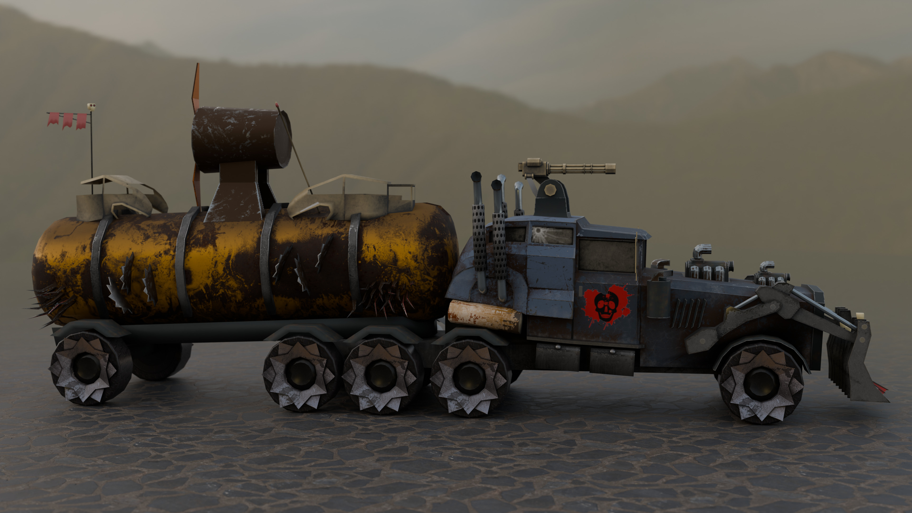Apocalyptic Truck  3D model Low-poly 3D model_2