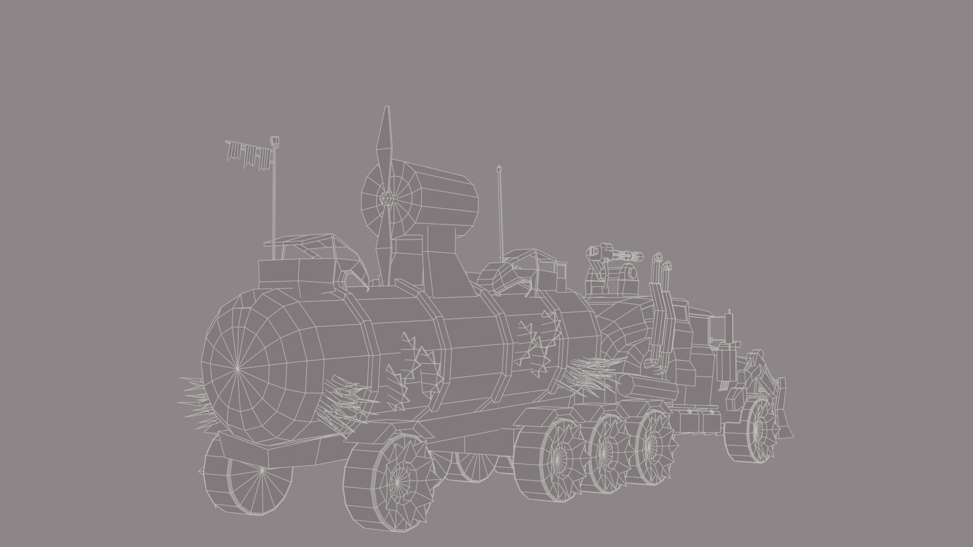 Apocalyptic Truck  3D model Low-poly 3D model_6