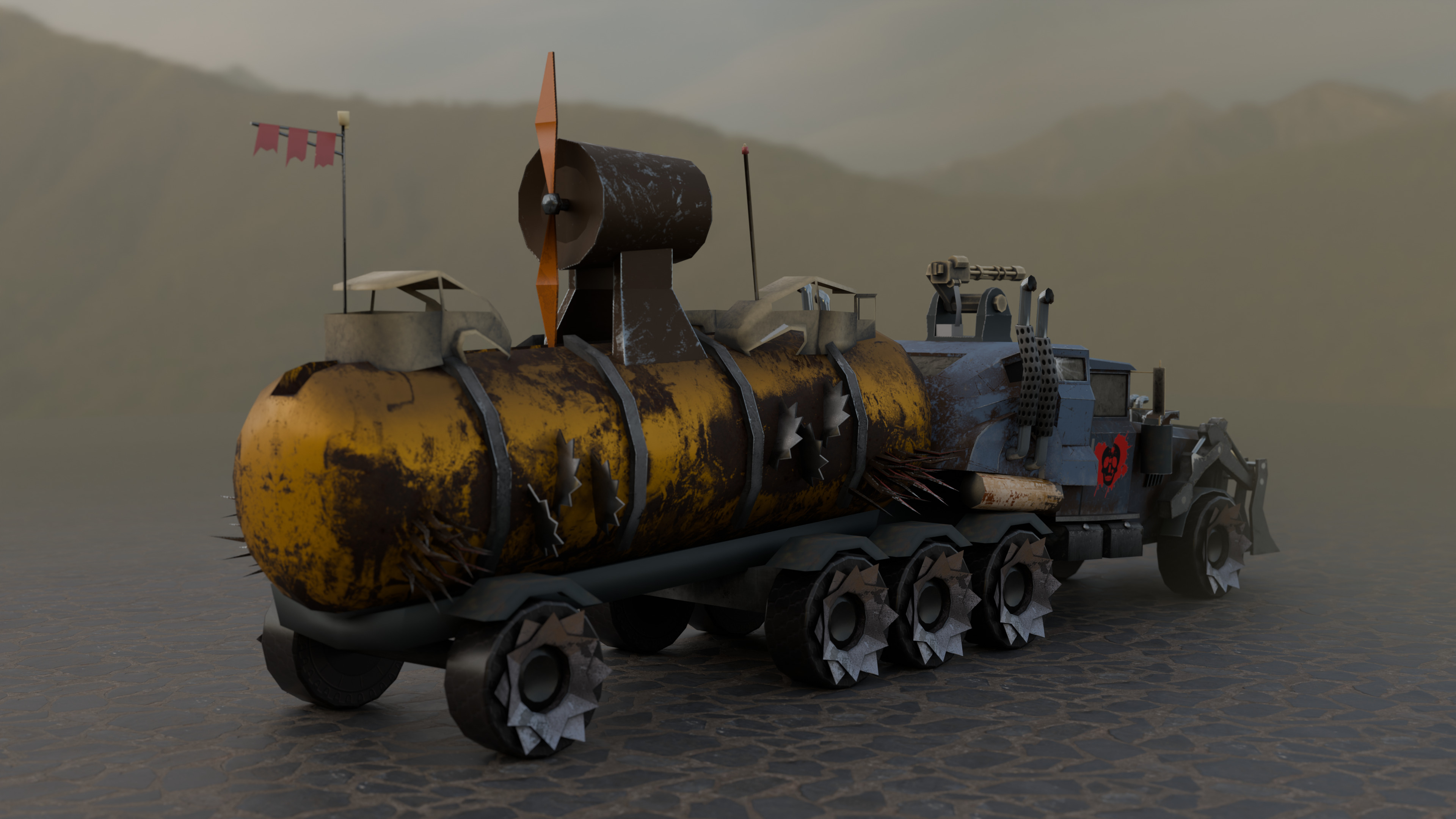 Apocalyptic Truck  3D model Low-poly 3D model_1