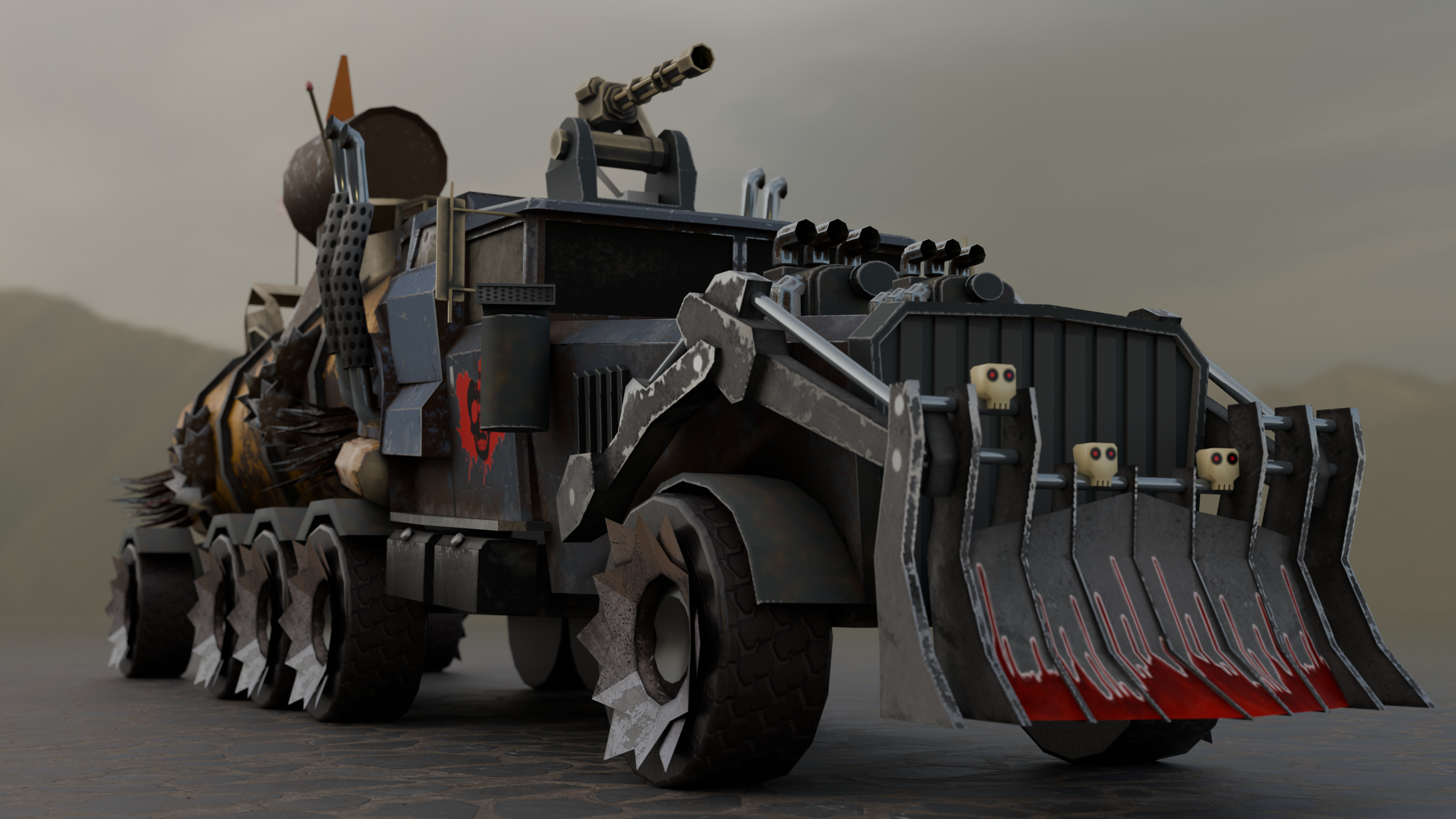 Apocalyptic Truck  3D model Low-poly 3D model_3