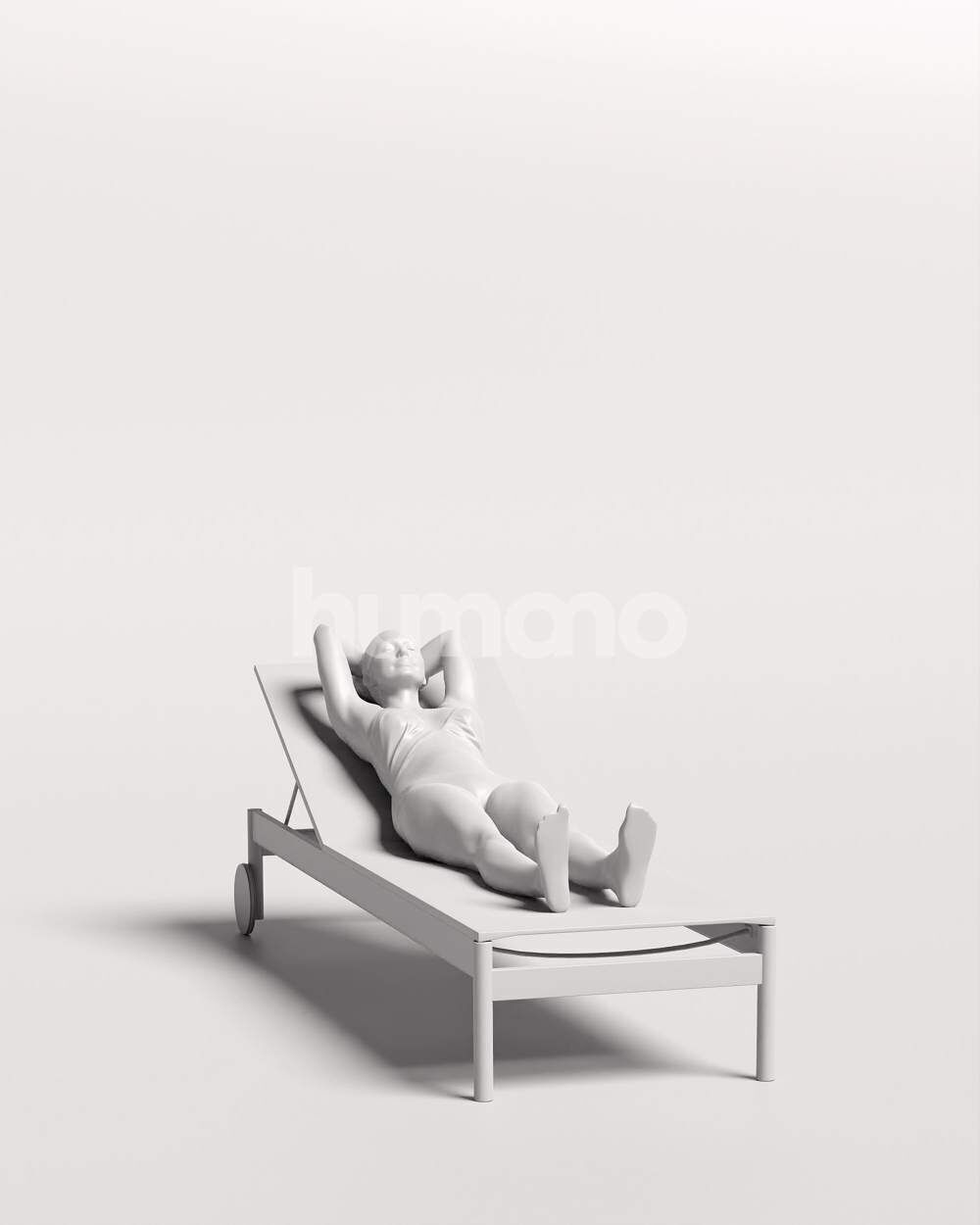 Humano Woman lying on sunbed in suimsuit-2510-032-7280 3D model_3