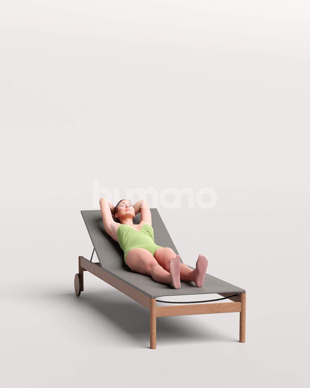 Humano Woman lying on sunbed in suimsuit-2510-032-7280 3D model_10