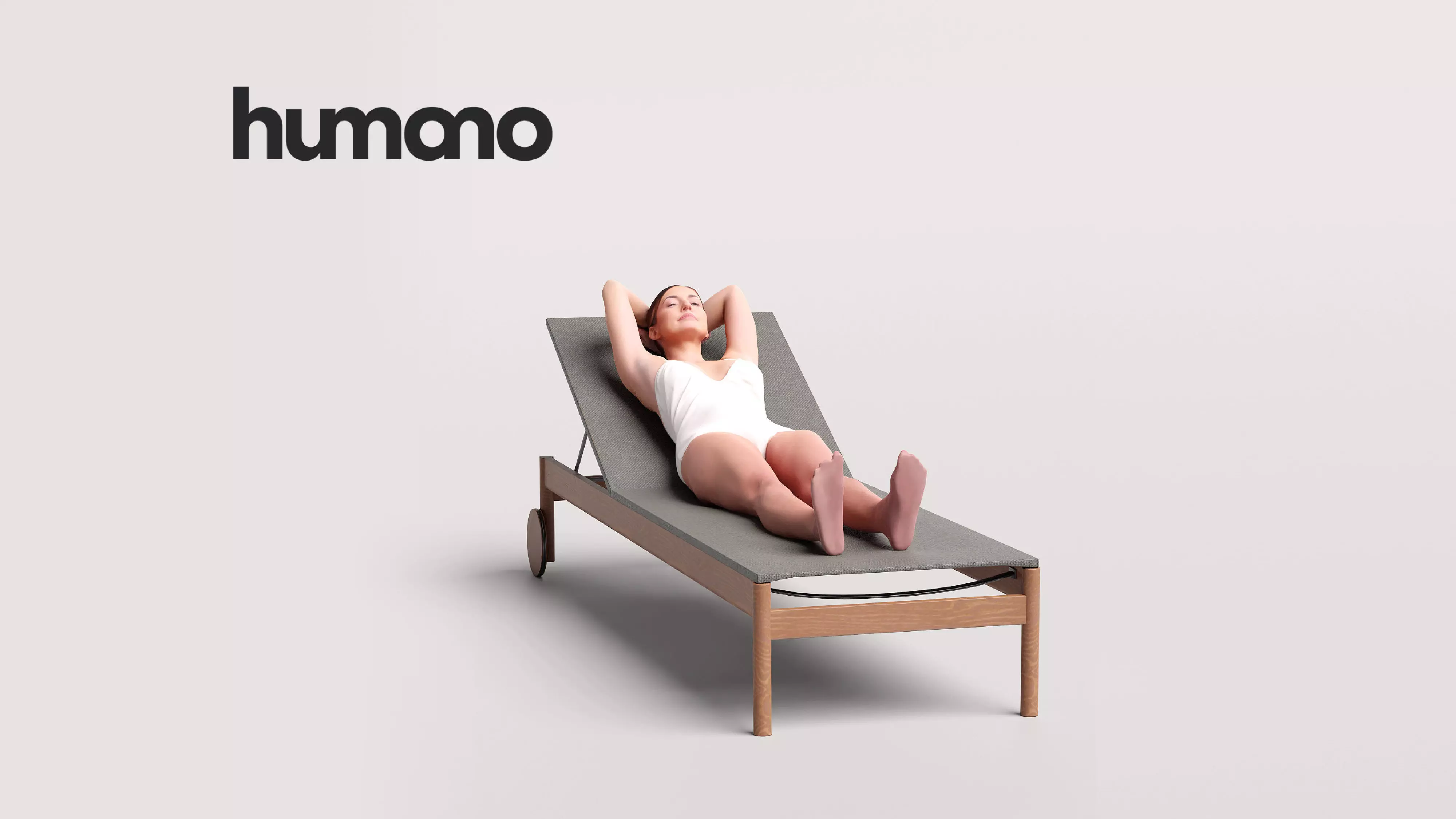 Humano Woman lying on sunbed in suimsuit-2510-032-7280 3D model_0