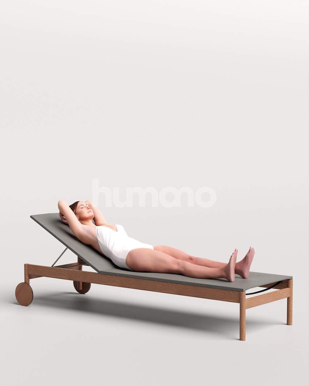 Humano Woman lying on sunbed in suimsuit-2510-032-7280 3D model_5