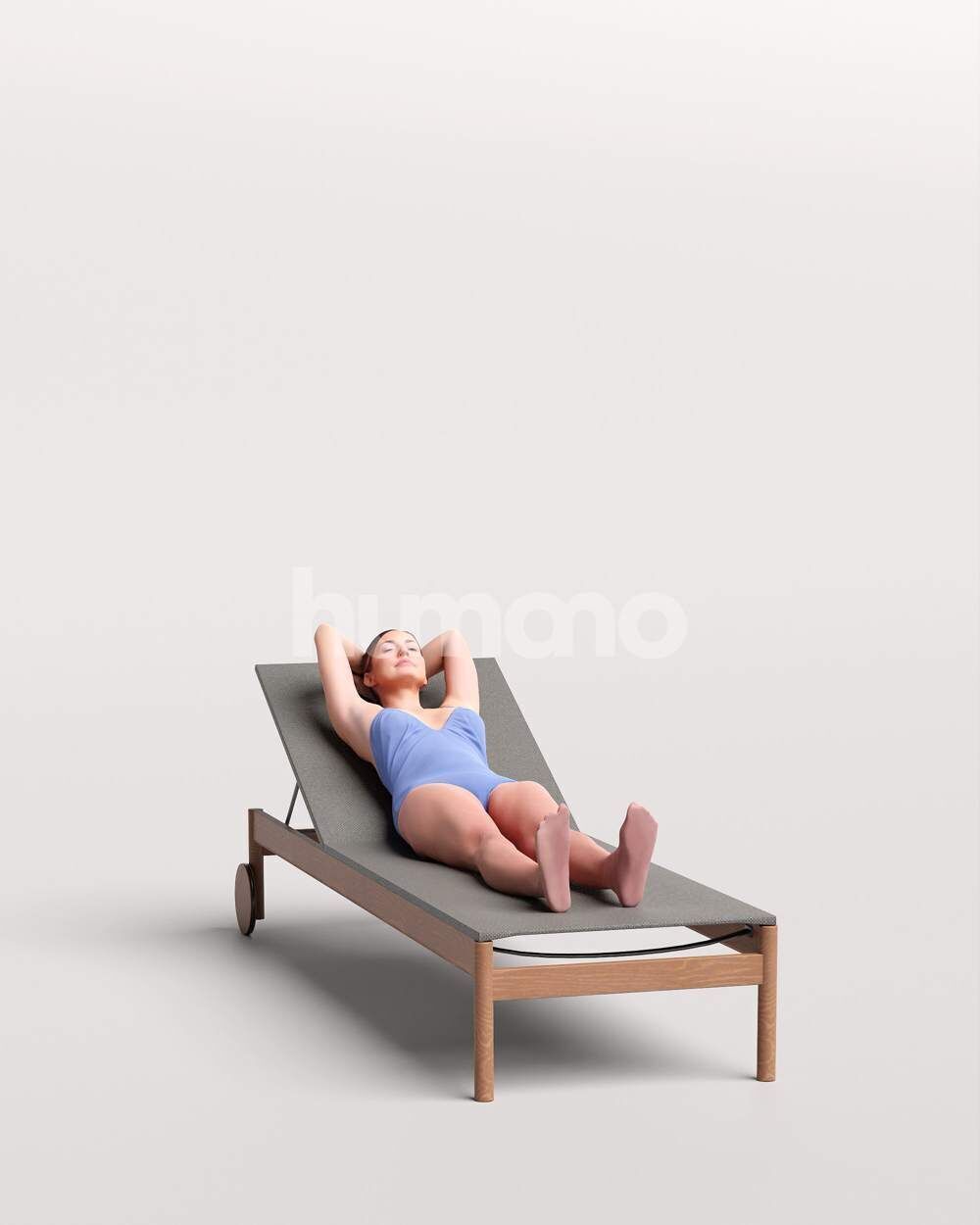 Humano Woman lying on sunbed in suimsuit-2510-032-7280 3D model_11
