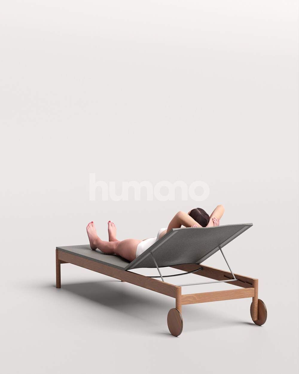 Humano Woman lying on sunbed in suimsuit-2510-032-7280 3D model_7