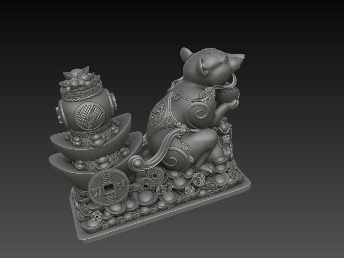Zodiac Rat 3D Model 3D print model_2