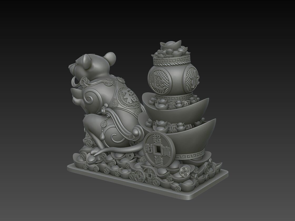 Zodiac Rat 3D Model 3D print model_1