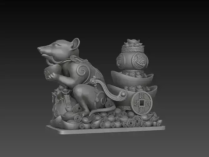 Zodiac Rat 3D Model 3D print model