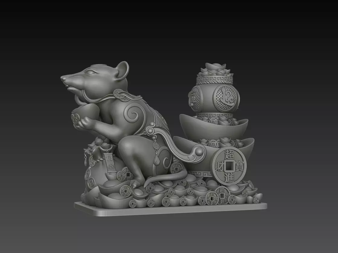Zodiac Rat 3D Model 3D print model_0