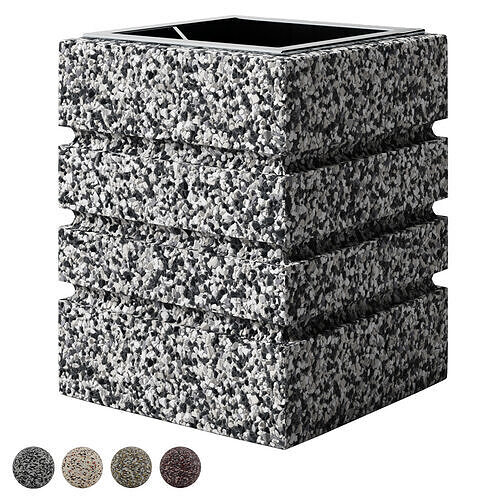 Street concrete trash bins Set two  Low-poly 3D model