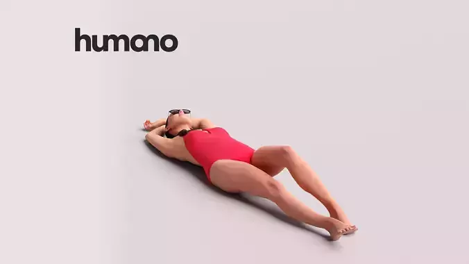 Humano Beautiful Woman in swimsuit lying pool-2511-050-7580