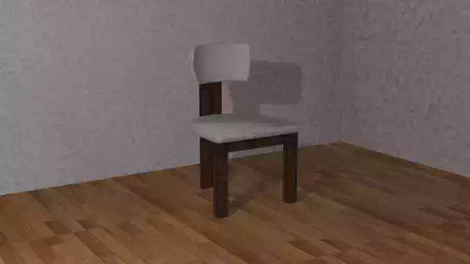 Wooden chair with a cushioned seat and backrest 3d Models