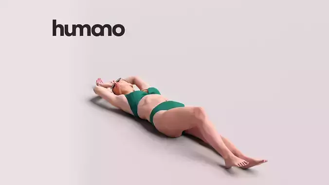 Humano Beautiful Woman in swimsuit lying pool-2511-032-7361