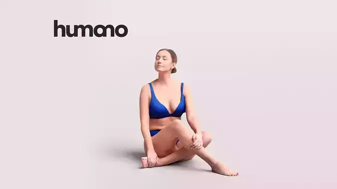  Humano Beautiful Woman in swimsuit sitting pool-2511-032-7358