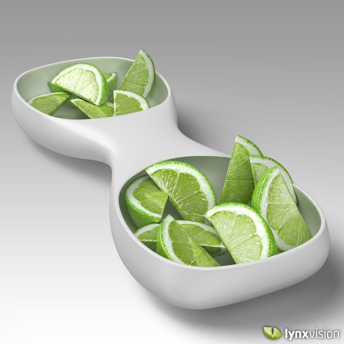 Ceramic Tray with Sliced Limes 3D model_1